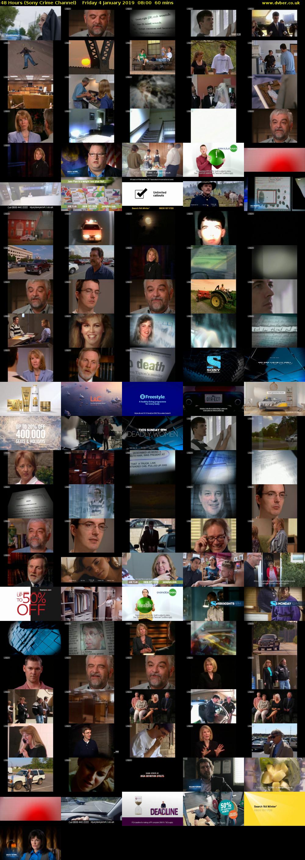 48 Hours (Sony Crime Channel) Friday 4 January 2019 08:00 - 09:00