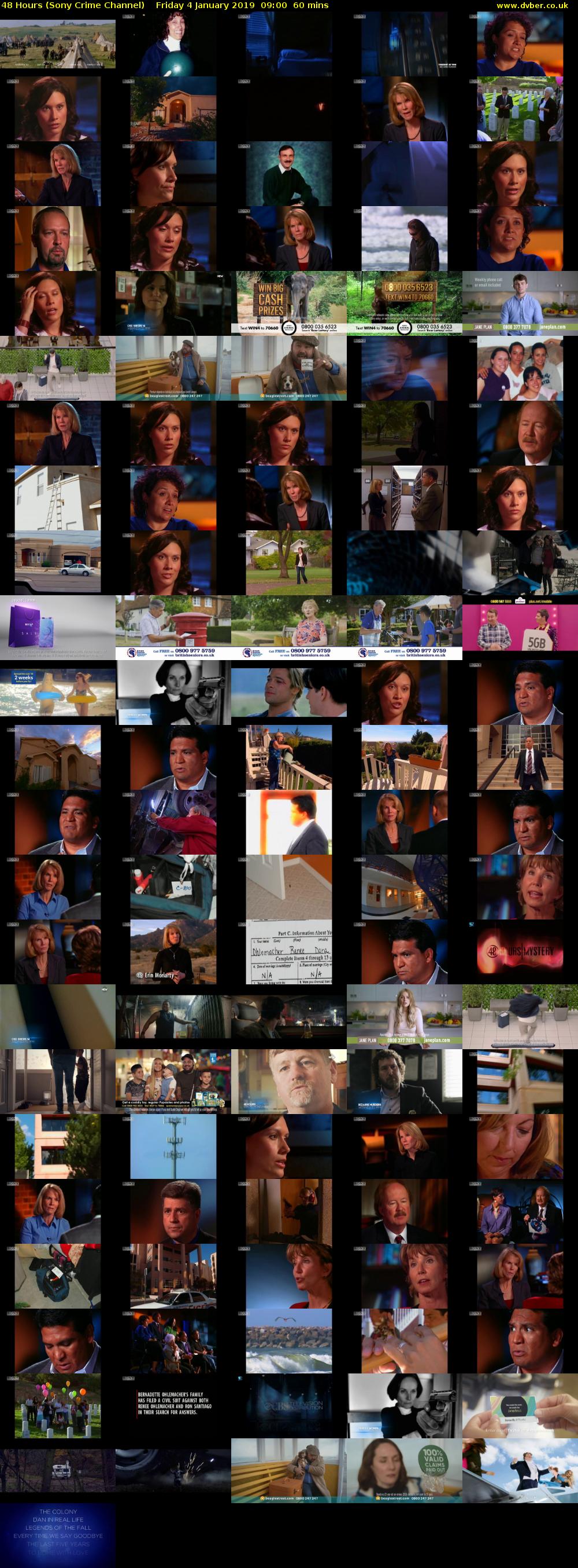 48 Hours (Sony Crime Channel) Friday 4 January 2019 09:00 - 10:00