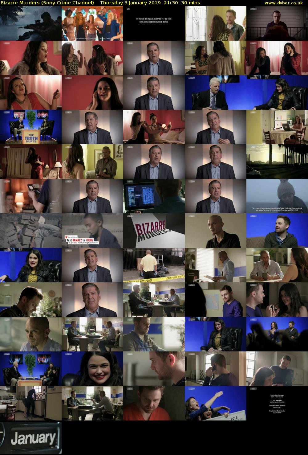 Bizarre Murders (Sony Crime Channel) Thursday 3 January 2019 21:30 - 22:00