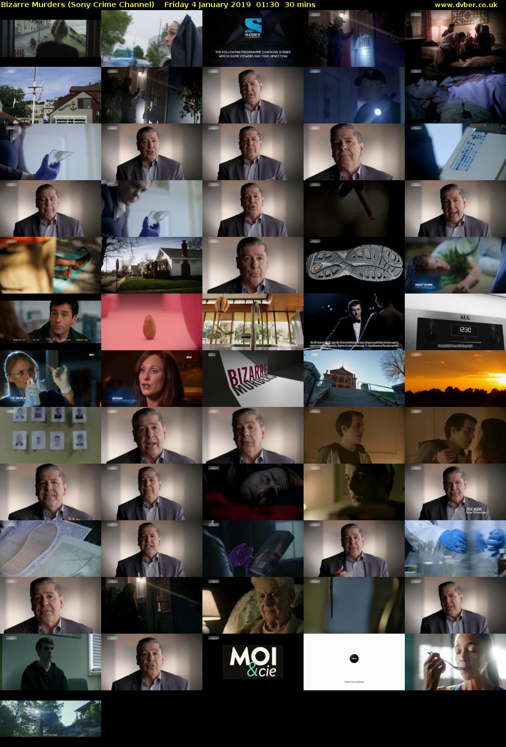 Bizarre Murders (Sony Crime Channel) Friday 4 January 2019 01:30 - 02:00