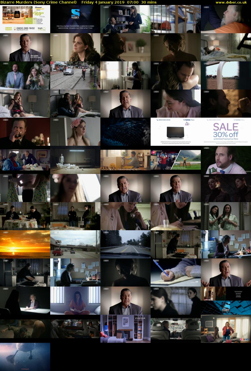 Bizarre Murders (Sony Crime Channel) Friday 4 January 2019 07:00 - 07:30