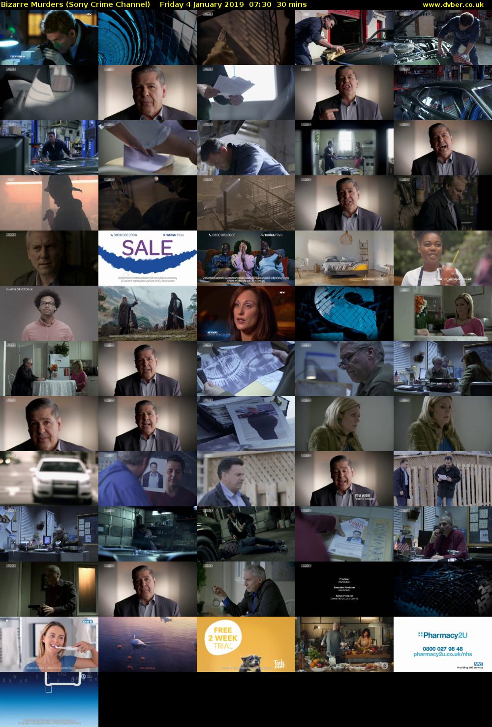 Bizarre Murders (Sony Crime Channel) Friday 4 January 2019 07:30 - 08:00