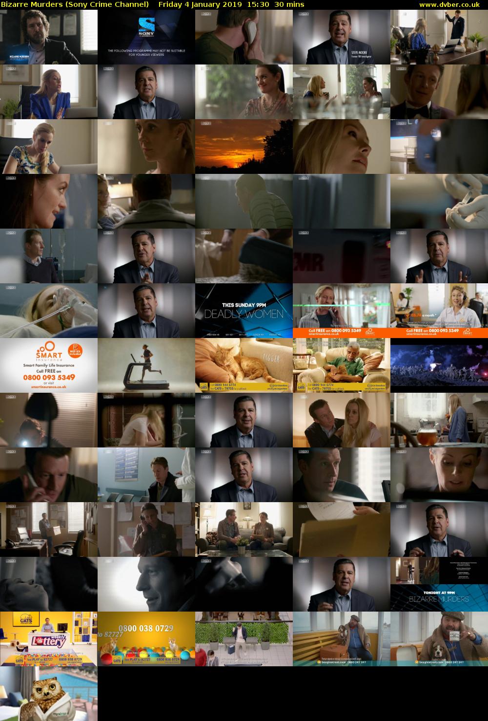 Bizarre Murders (Sony Crime Channel) Friday 4 January 2019 15:30 - 16:00