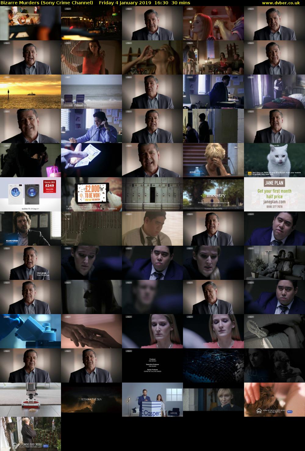 Bizarre Murders (Sony Crime Channel) Friday 4 January 2019 16:30 - 17:00