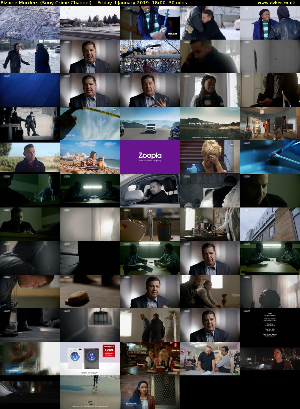 Bizarre Murders (Sony Crime Channel) Friday 4 January 2019 18:00 - 18:30