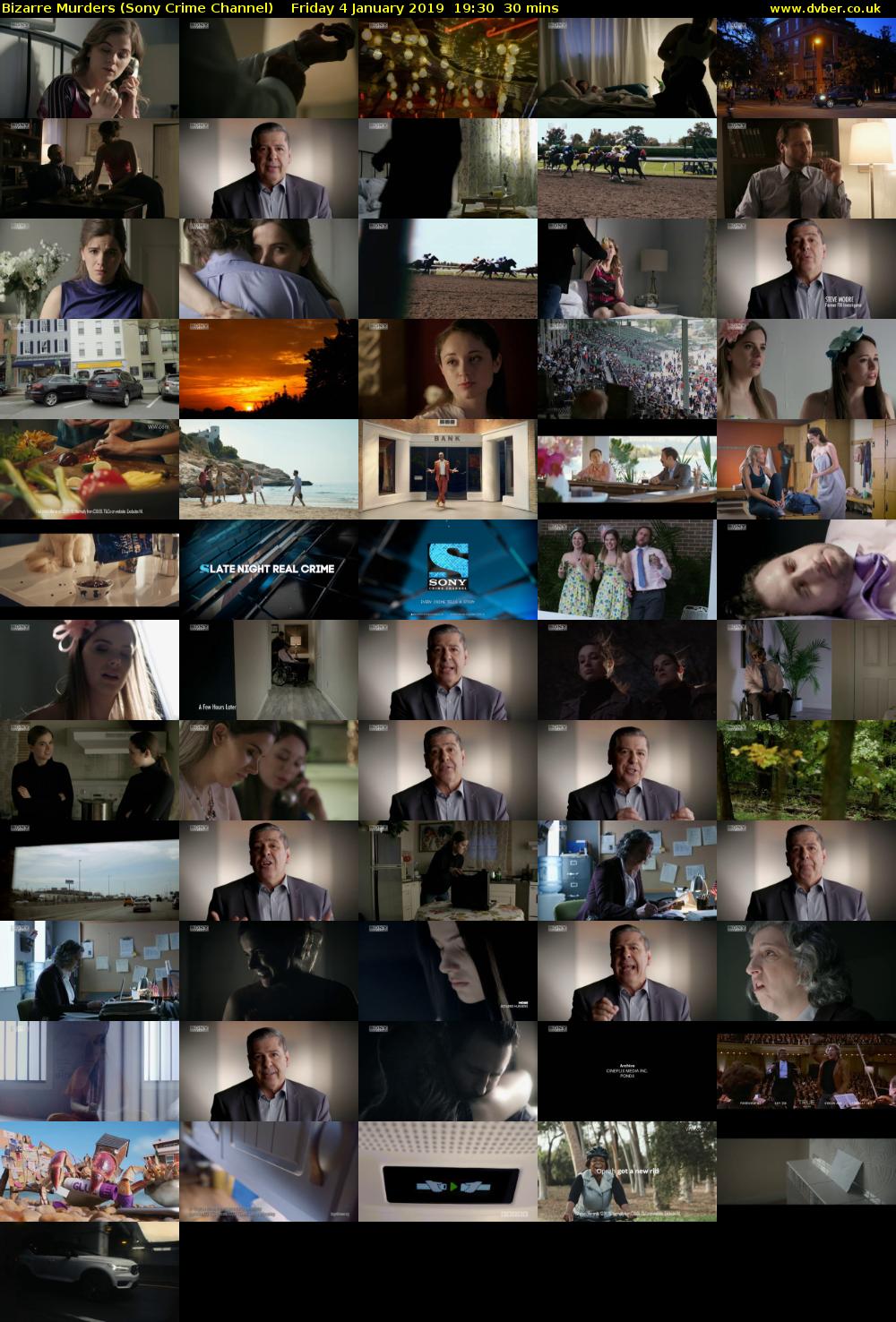 Bizarre Murders (Sony Crime Channel) Friday 4 January 2019 19:30 - 20:00