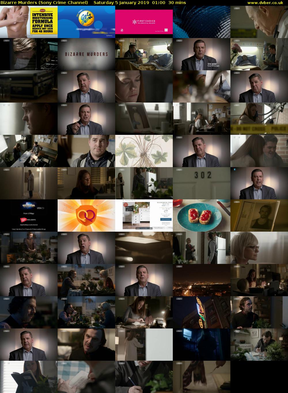 Bizarre Murders (Sony Crime Channel) Saturday 5 January 2019 01:00 - 01:30