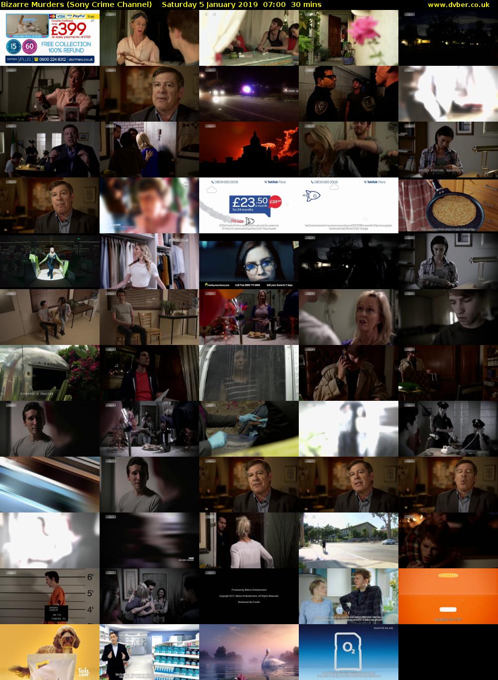 Bizarre Murders (Sony Crime Channel) Saturday 5 January 2019 07:00 - 07:30