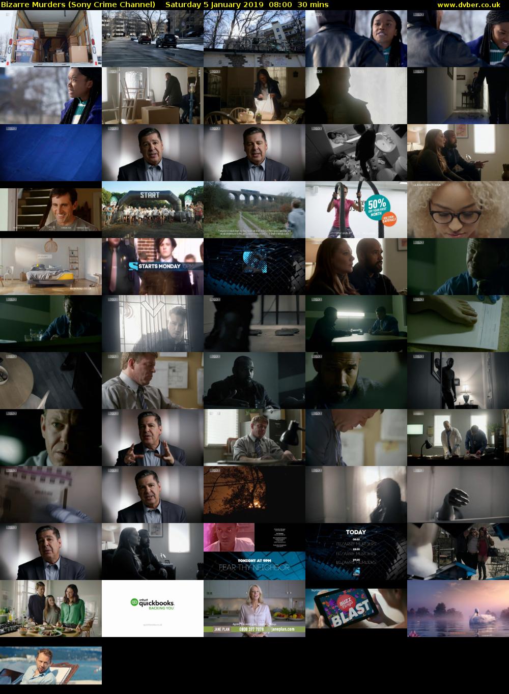 Bizarre Murders (Sony Crime Channel) Saturday 5 January 2019 08:00 - 08:30