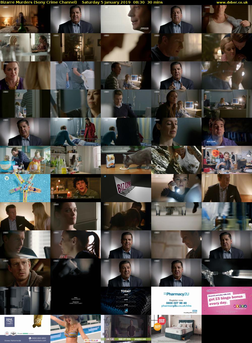 Bizarre Murders (Sony Crime Channel) Saturday 5 January 2019 08:30 - 09:00