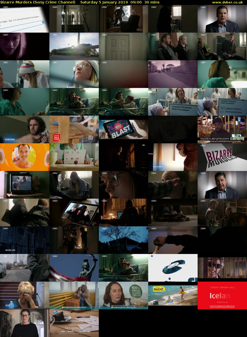 Bizarre Murders (Sony Crime Channel) Saturday 5 January 2019 09:00 - 09:30