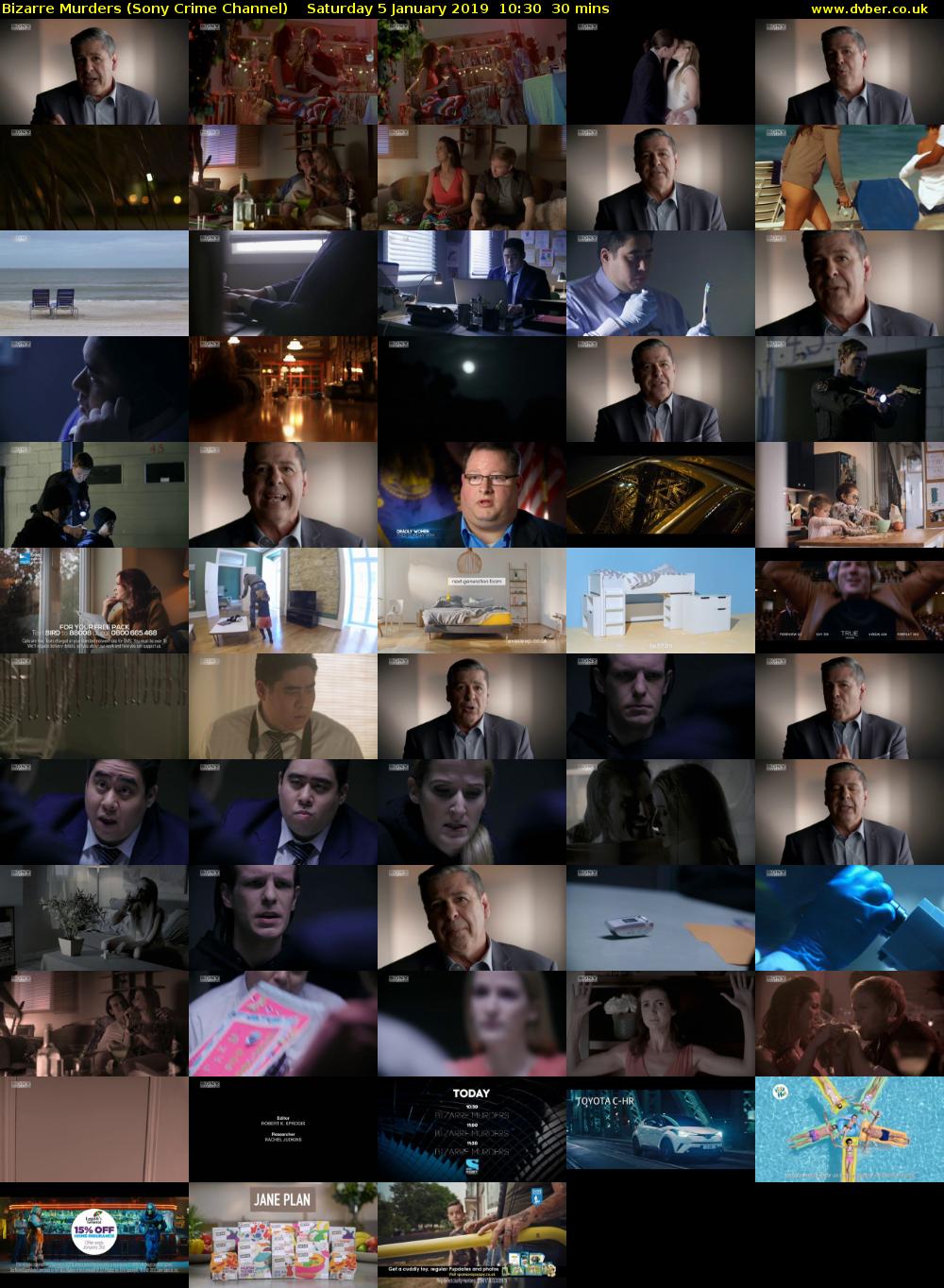 Bizarre Murders (Sony Crime Channel) Saturday 5 January 2019 10:30 - 11:00