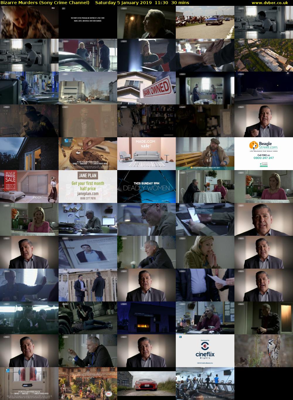 Bizarre Murders (Sony Crime Channel) Saturday 5 January 2019 11:30 - 12:00