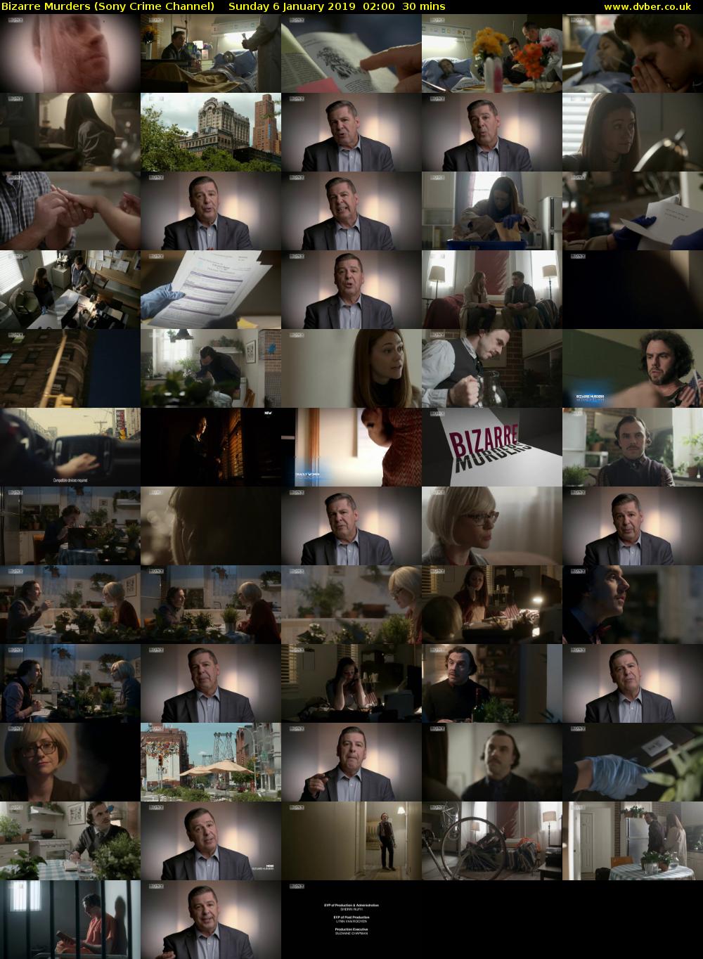 Bizarre Murders (Sony Crime Channel) Sunday 6 January 2019 02:00 - 02:30