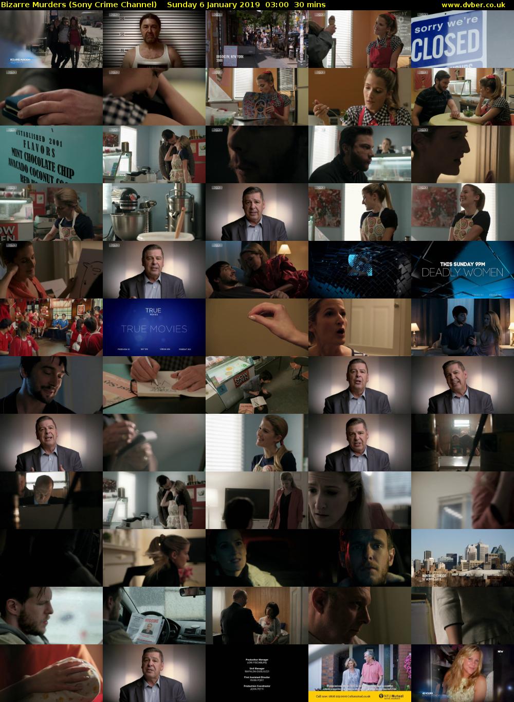 Bizarre Murders (Sony Crime Channel) Sunday 6 January 2019 03:00 - 03:30