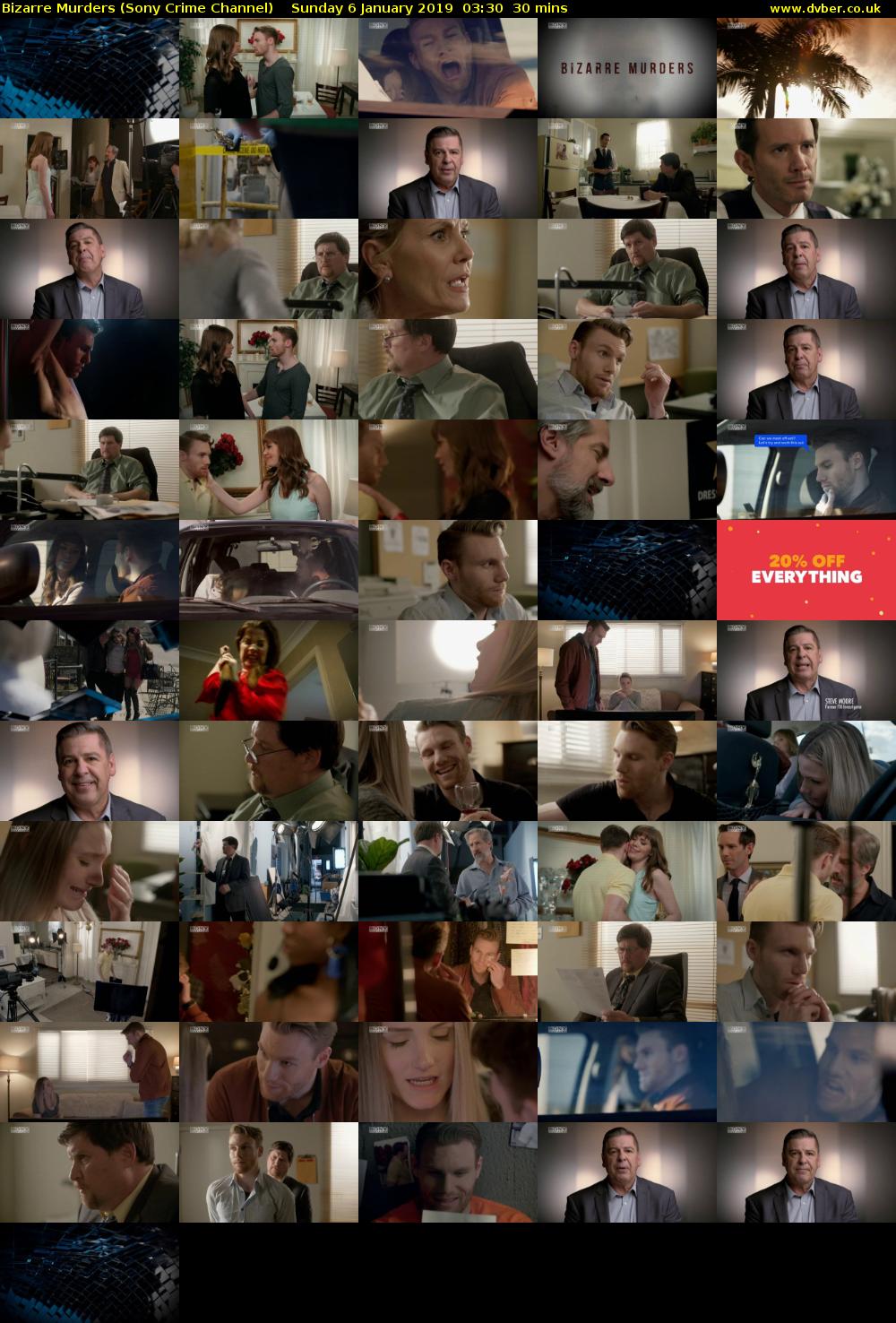 Bizarre Murders (Sony Crime Channel) Sunday 6 January 2019 03:30 - 04:00