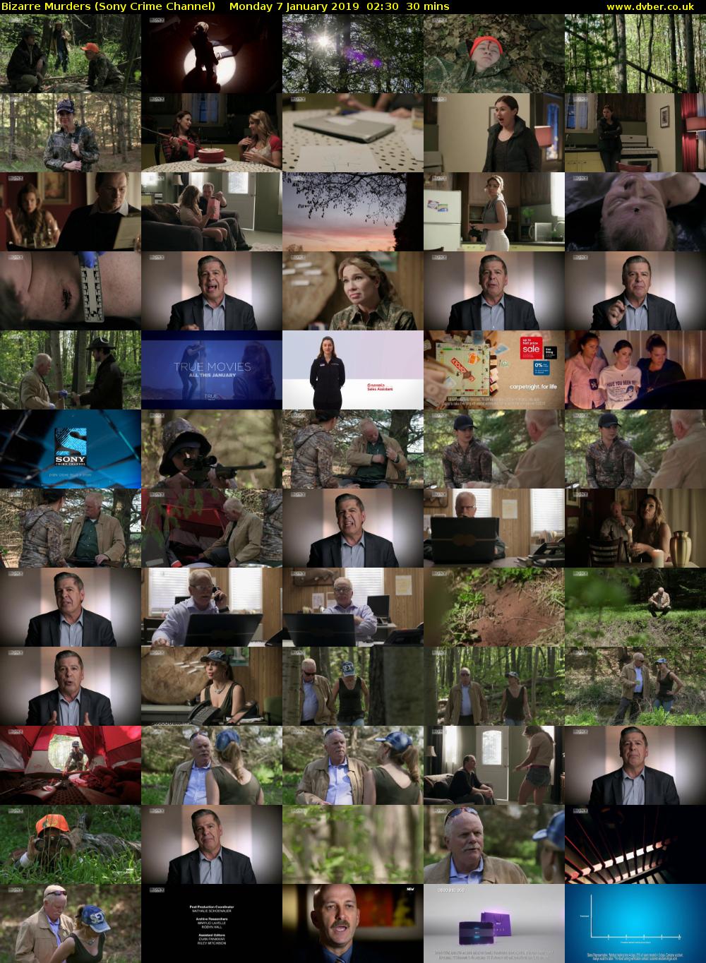 Bizarre Murders (Sony Crime Channel) Monday 7 January 2019 02:30 - 03:00