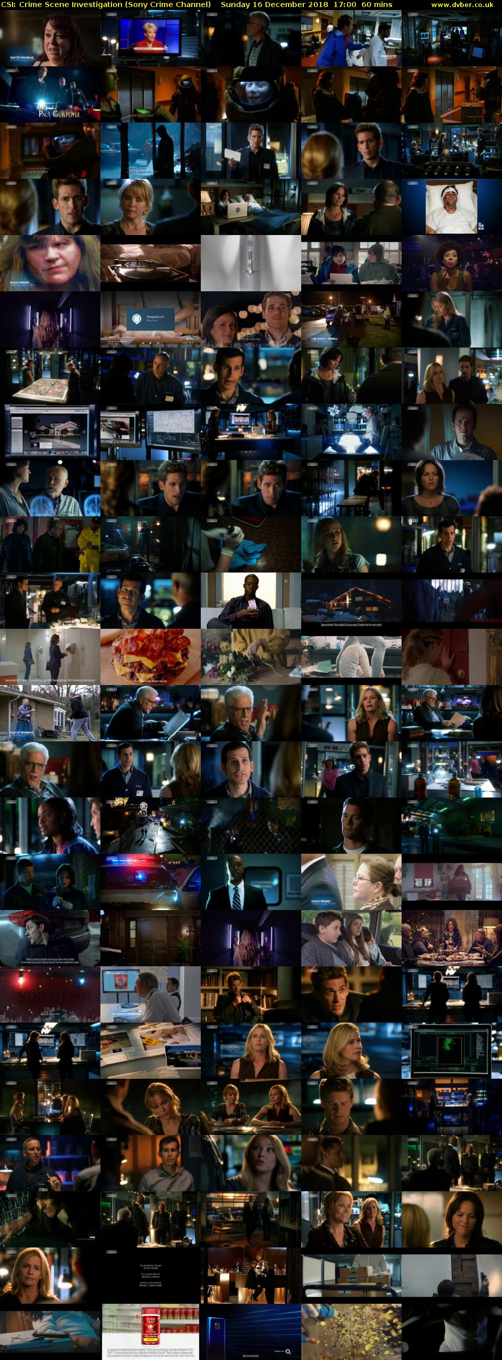 CSI: Crime Scene Investigation (Sony Crime Channel) Sunday 16 December 2018 17:00 - 18:00