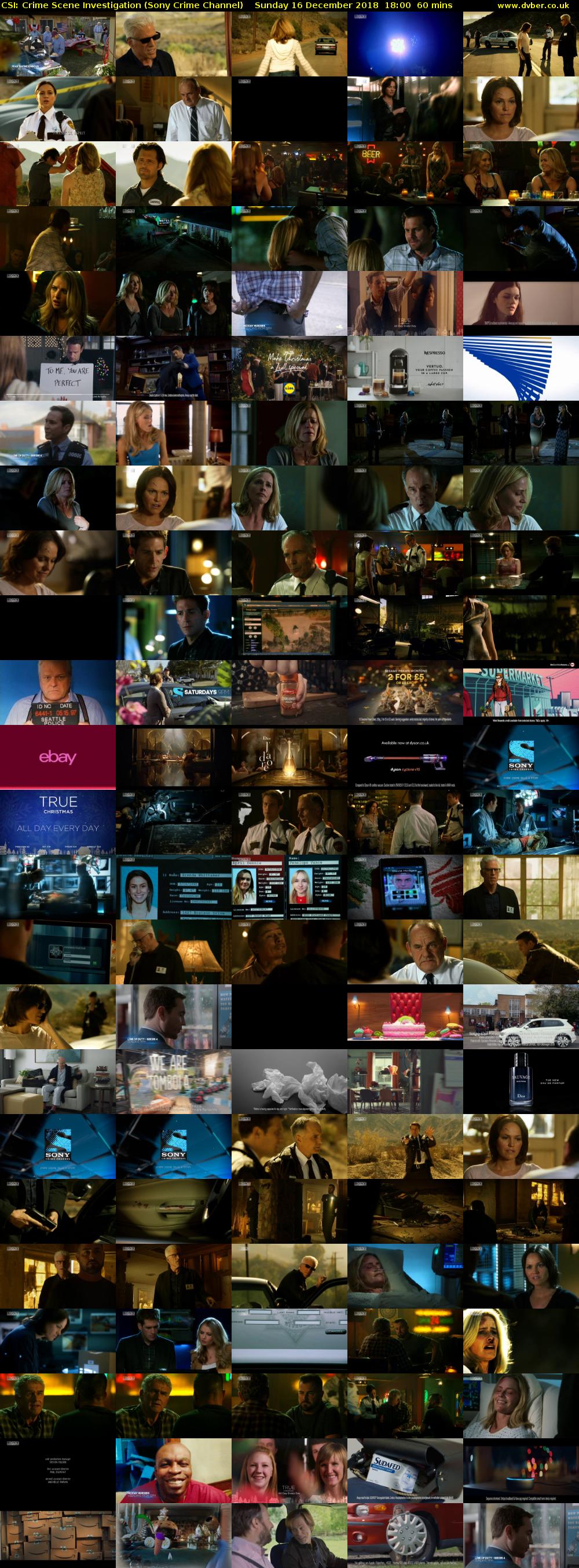 CSI: Crime Scene Investigation (Sony Crime Channel) Sunday 16 December 2018 18:00 - 19:00
