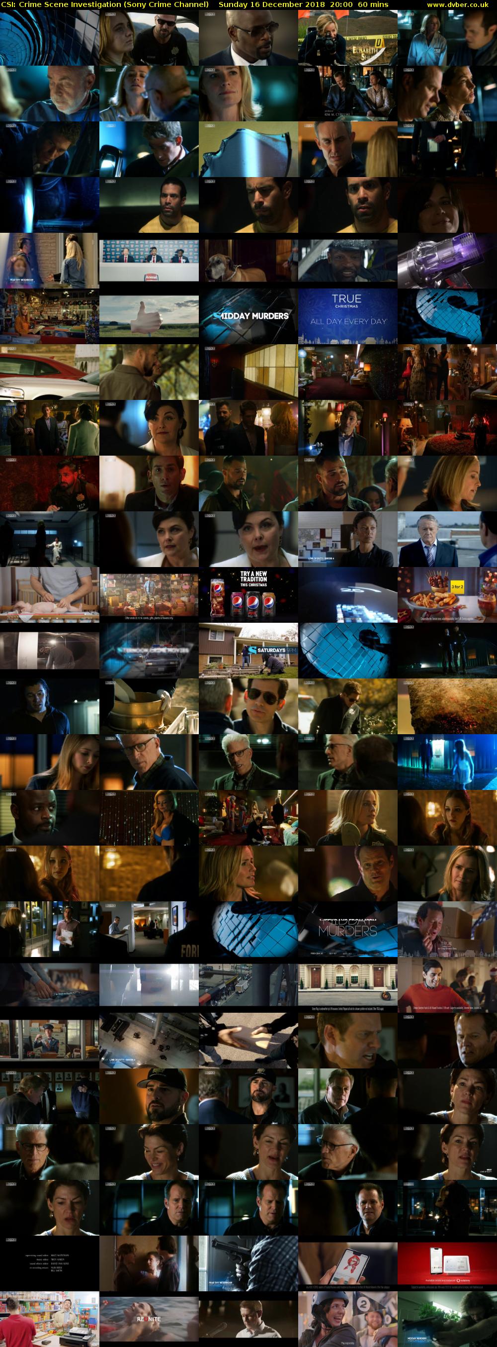 CSI: Crime Scene Investigation (Sony Crime Channel) Sunday 16 December 2018 20:00 - 21:00