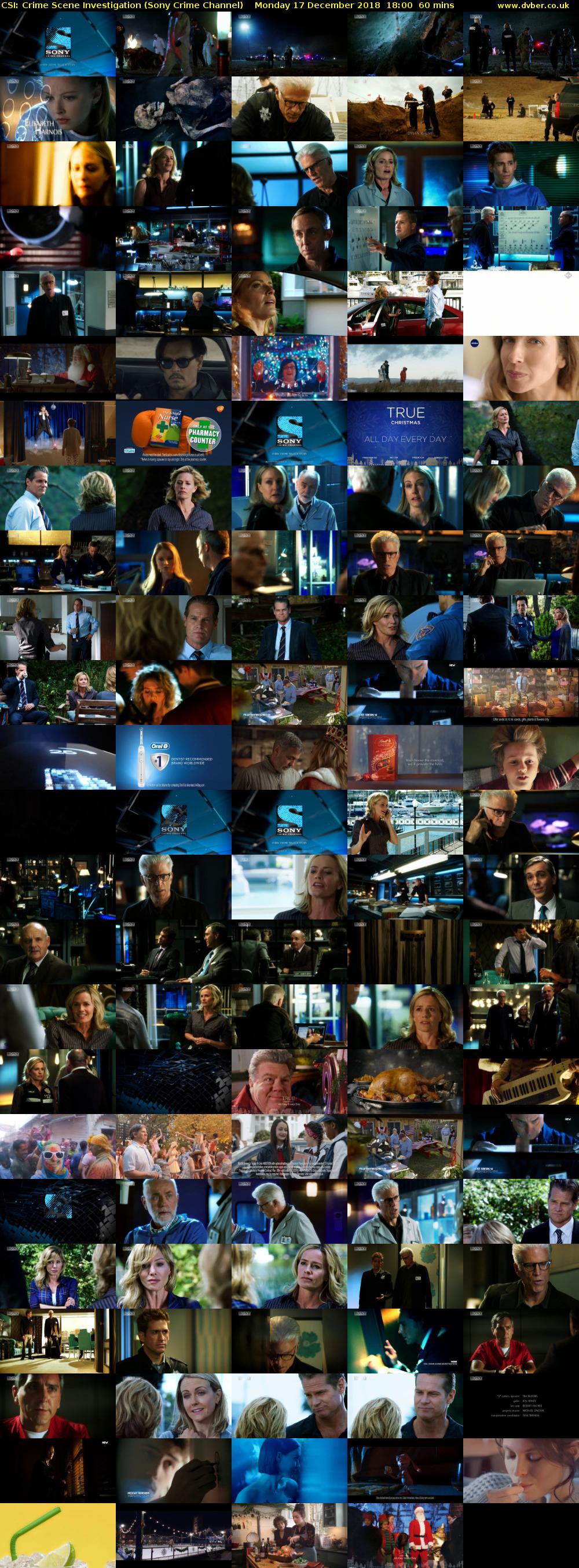 CSI: Crime Scene Investigation (Sony Crime Channel) Monday 17 December 2018 18:00 - 19:00