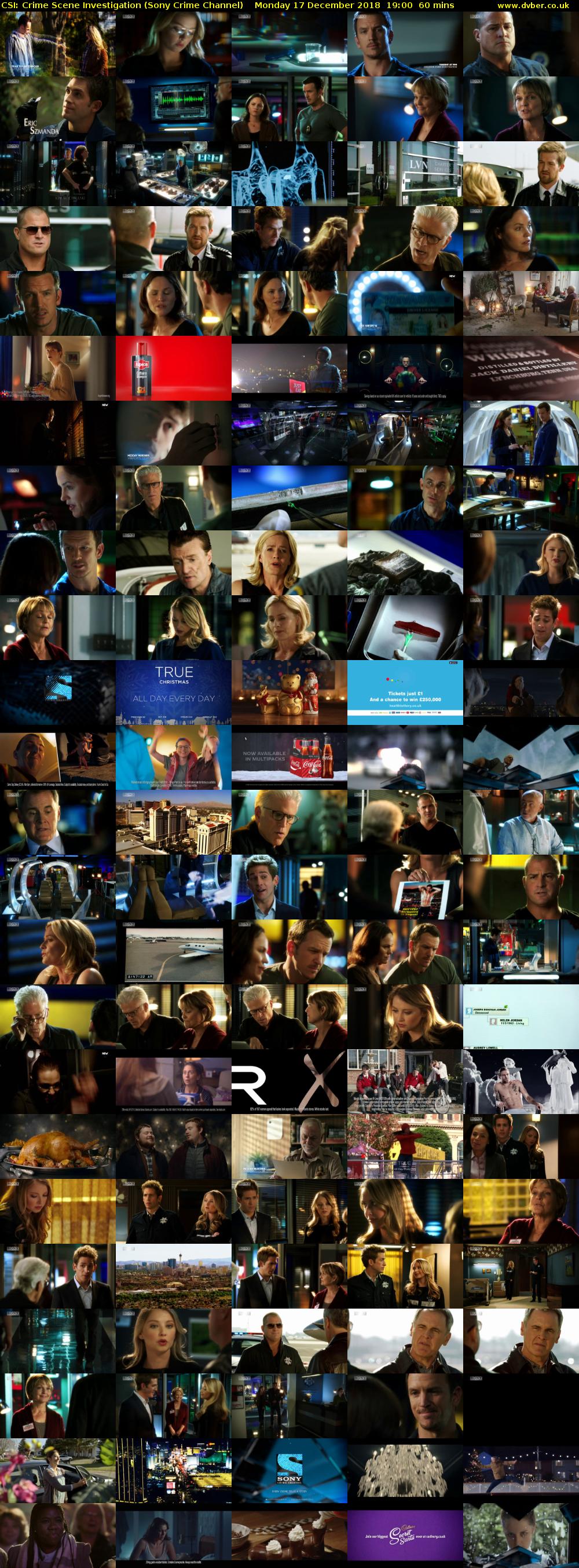 CSI: Crime Scene Investigation (Sony Crime Channel) Monday 17 December 2018 19:00 - 20:00