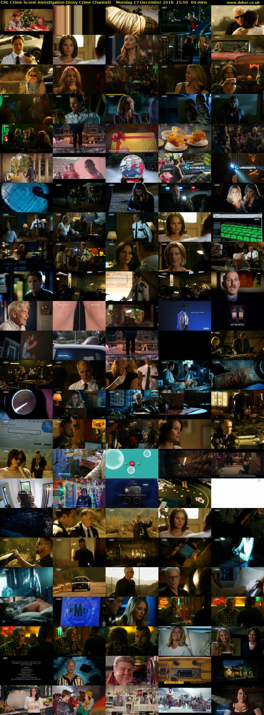 CSI: Crime Scene Investigation (Sony Crime Channel) Monday 17 December 2018 21:00 - 22:00