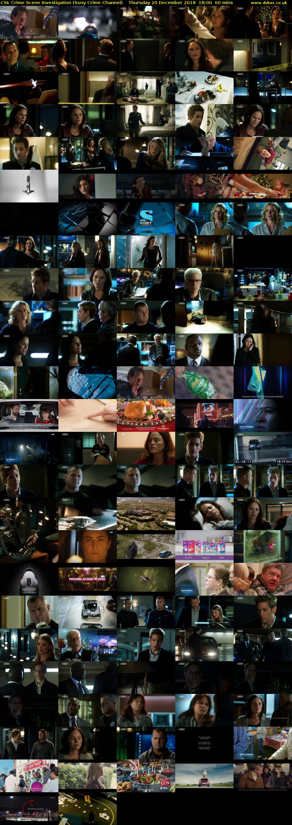 CSI: Crime Scene Investigation (Sony Crime Channel) Thursday 20 December 2018 18:00 - 19:00