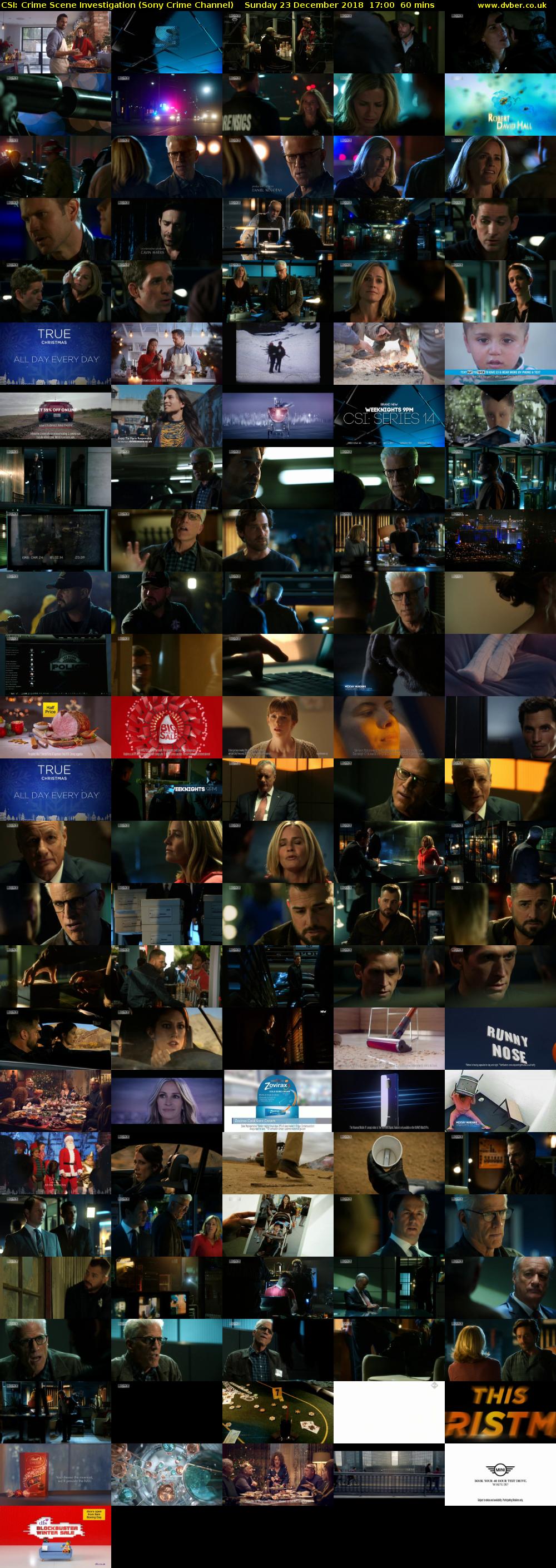 CSI: Crime Scene Investigation (Sony Crime Channel) Sunday 23 December 2018 17:00 - 18:00