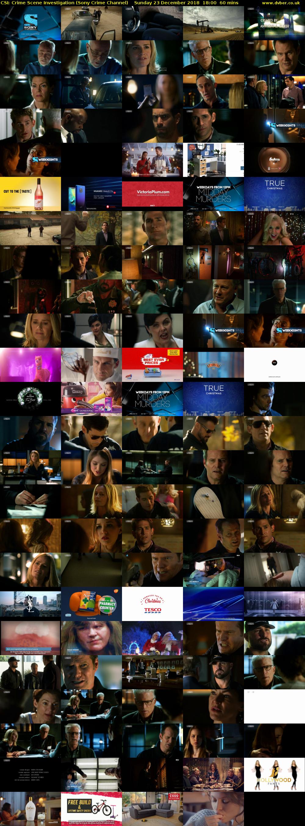 CSI: Crime Scene Investigation (Sony Crime Channel) Sunday 23 December 2018 18:00 - 19:00