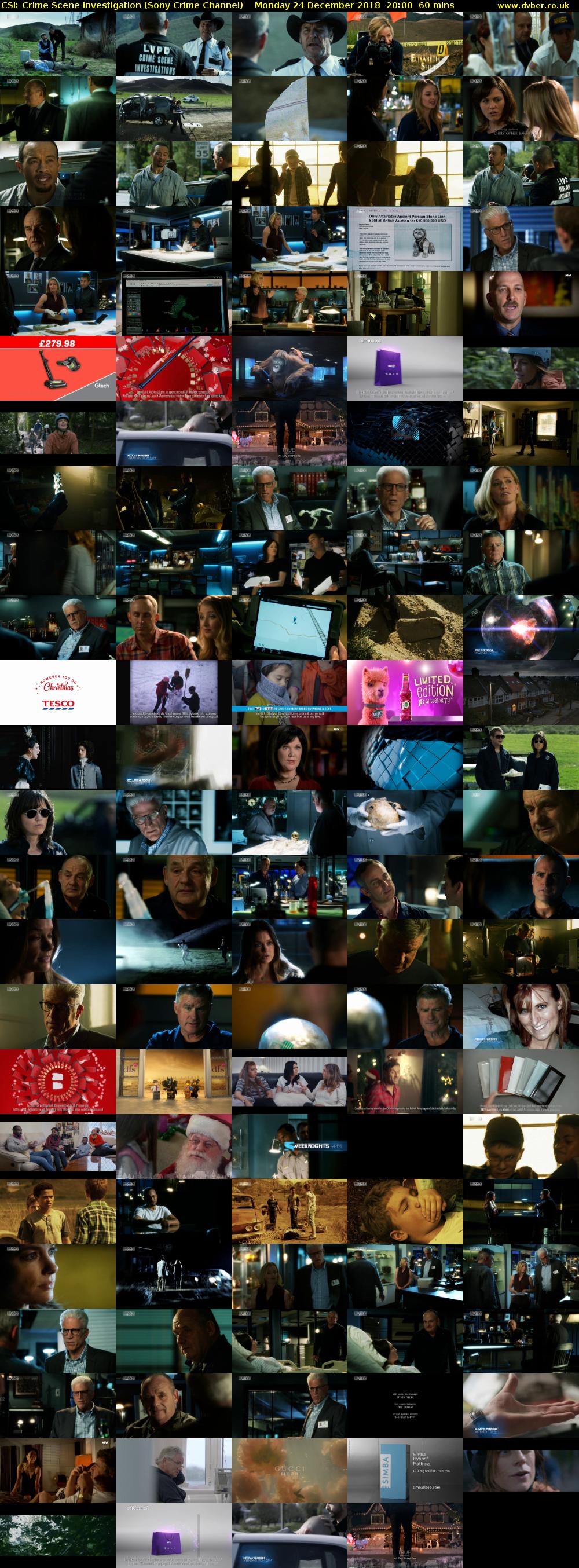 CSI: Crime Scene Investigation (Sony Crime Channel) Monday 24 December 2018 20:00 - 21:00