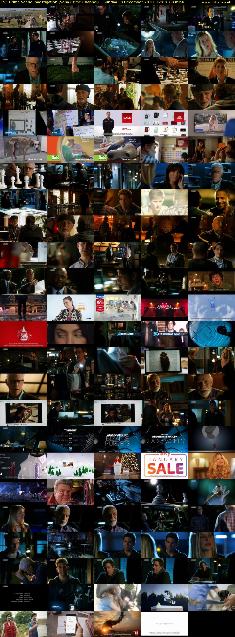CSI: Crime Scene Investigation (Sony Crime Channel) Sunday 30 December 2018 17:00 - 18:00