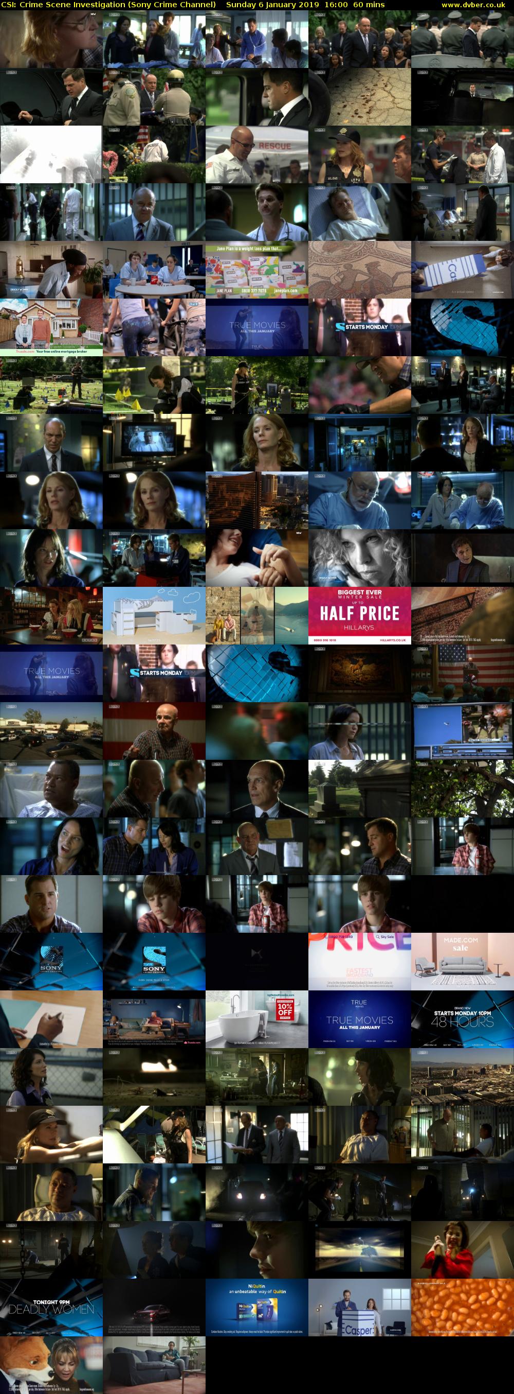 CSI: Crime Scene Investigation (Sony Crime Channel) Sunday 6 January 2019 16:00 - 17:00