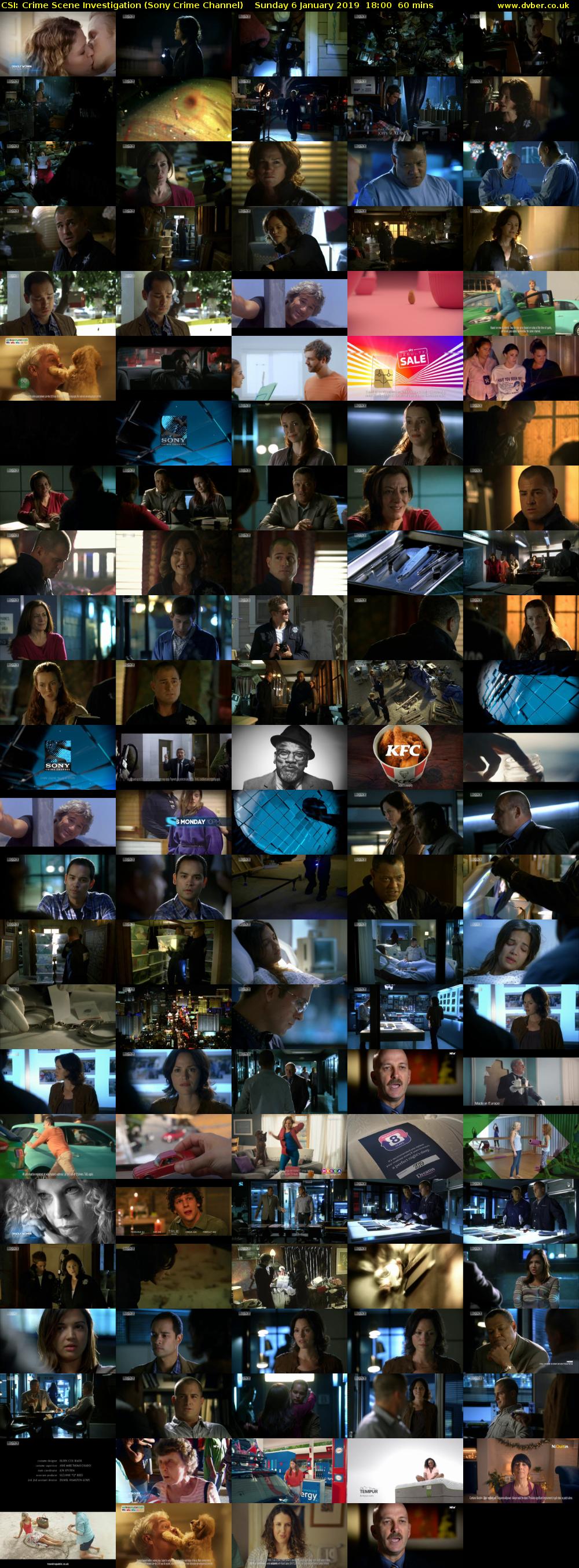 CSI: Crime Scene Investigation (Sony Crime Channel) Sunday 6 January 2019 18:00 - 19:00