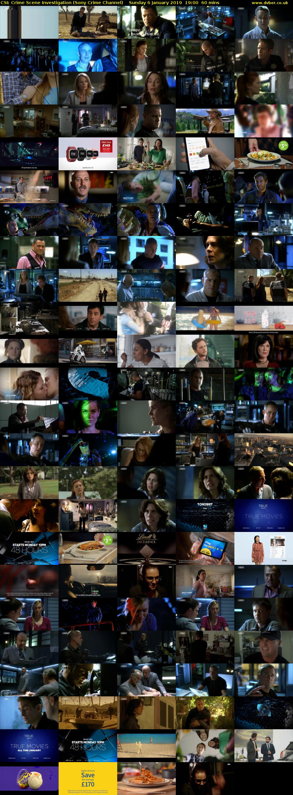 CSI: Crime Scene Investigation (Sony Crime Channel) Sunday 6 January 2019 19:00 - 20:00