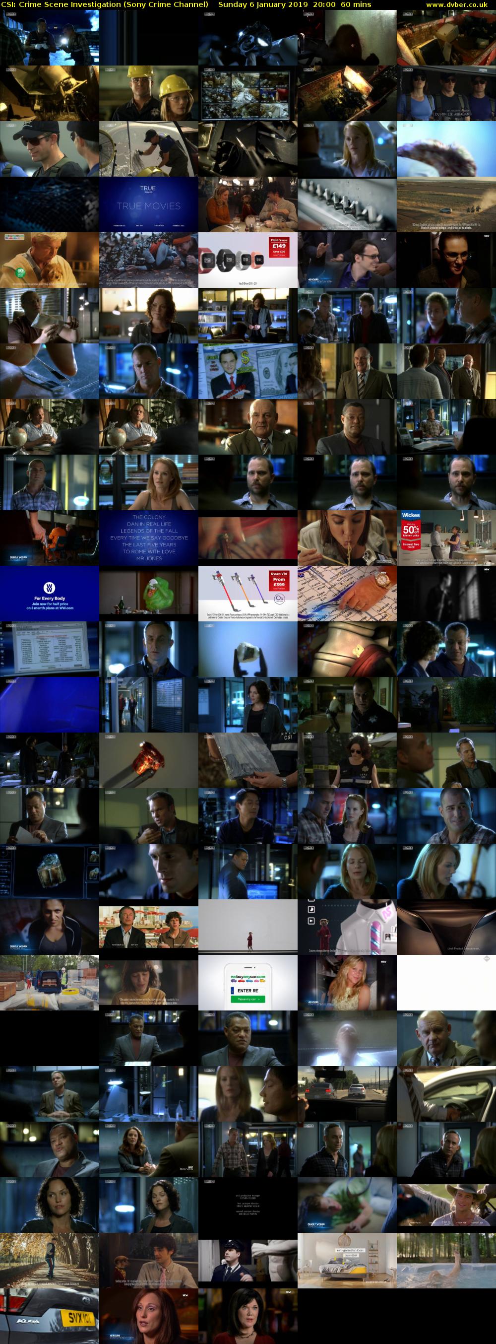 CSI: Crime Scene Investigation (Sony Crime Channel) Sunday 6 January 2019 20:00 - 21:00