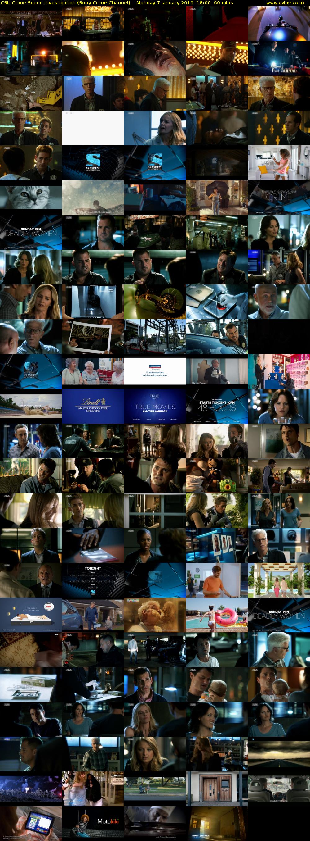 CSI: Crime Scene Investigation (Sony Crime Channel) Monday 7 January 2019 18:00 - 19:00