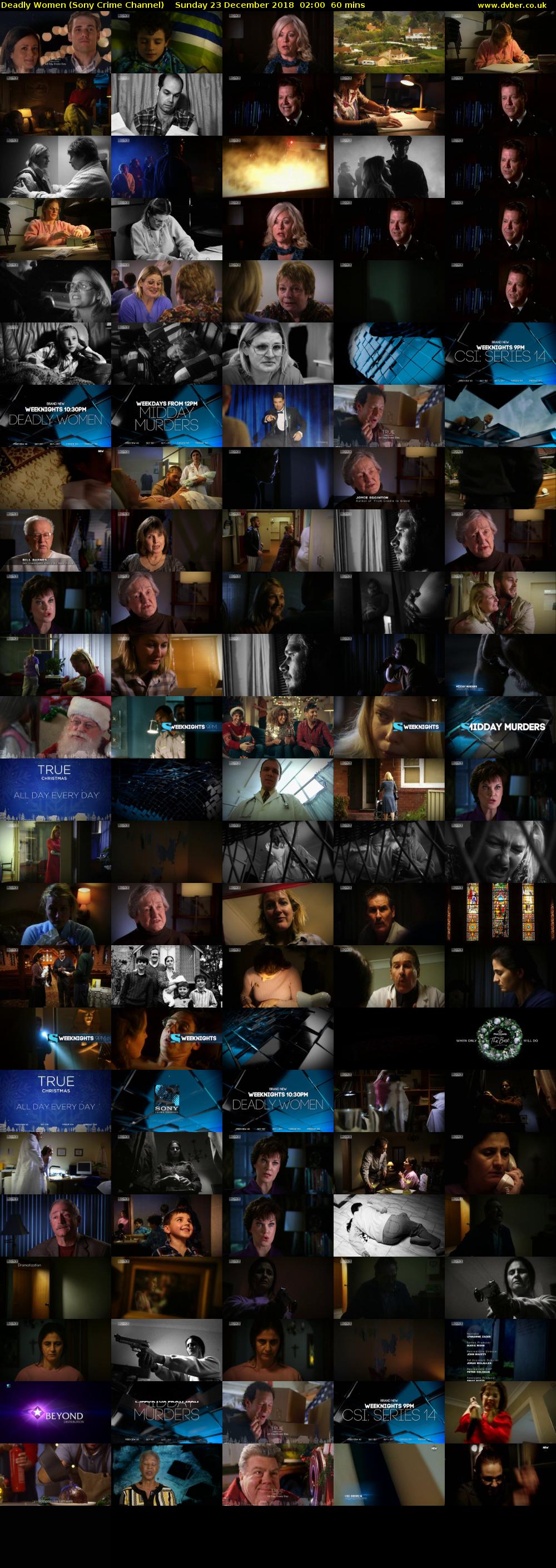 Deadly Women (Sony Crime Channel) Sunday 23 December 2018 02:00 - 03:00