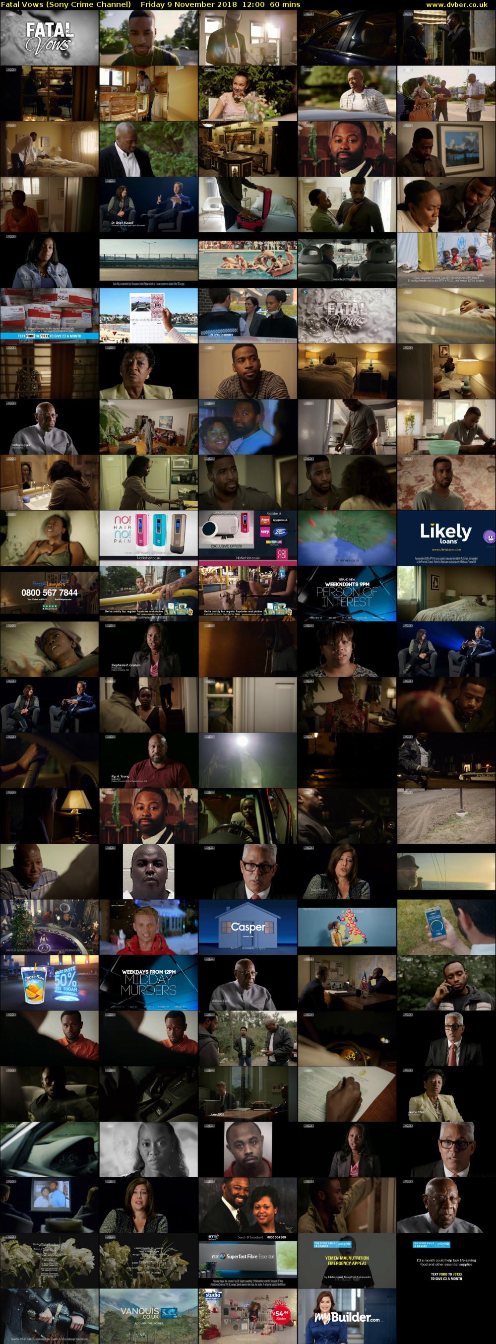 Fatal Vows (Sony Crime Channel) Friday 9 November 2018 12:00 - 13:00