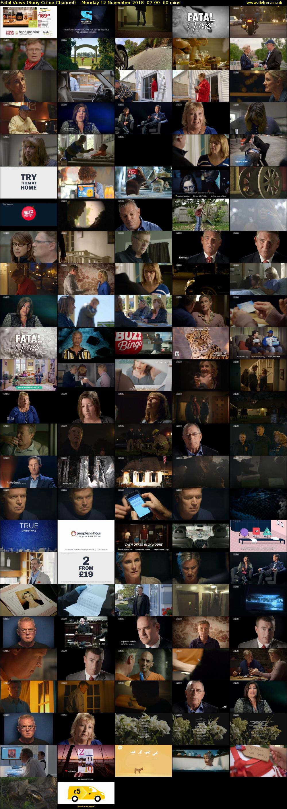 Fatal Vows (Sony Crime Channel) Monday 12 November 2018 07:00 - 08:00