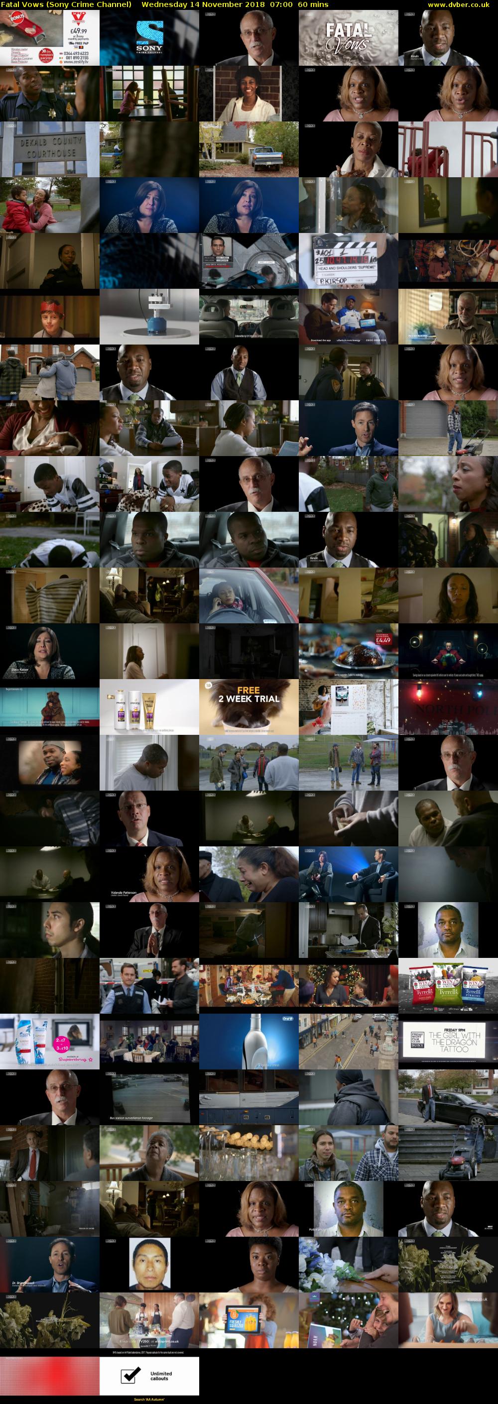 Fatal Vows (Sony Crime Channel) Wednesday 14 November 2018 07:00 - 08:00