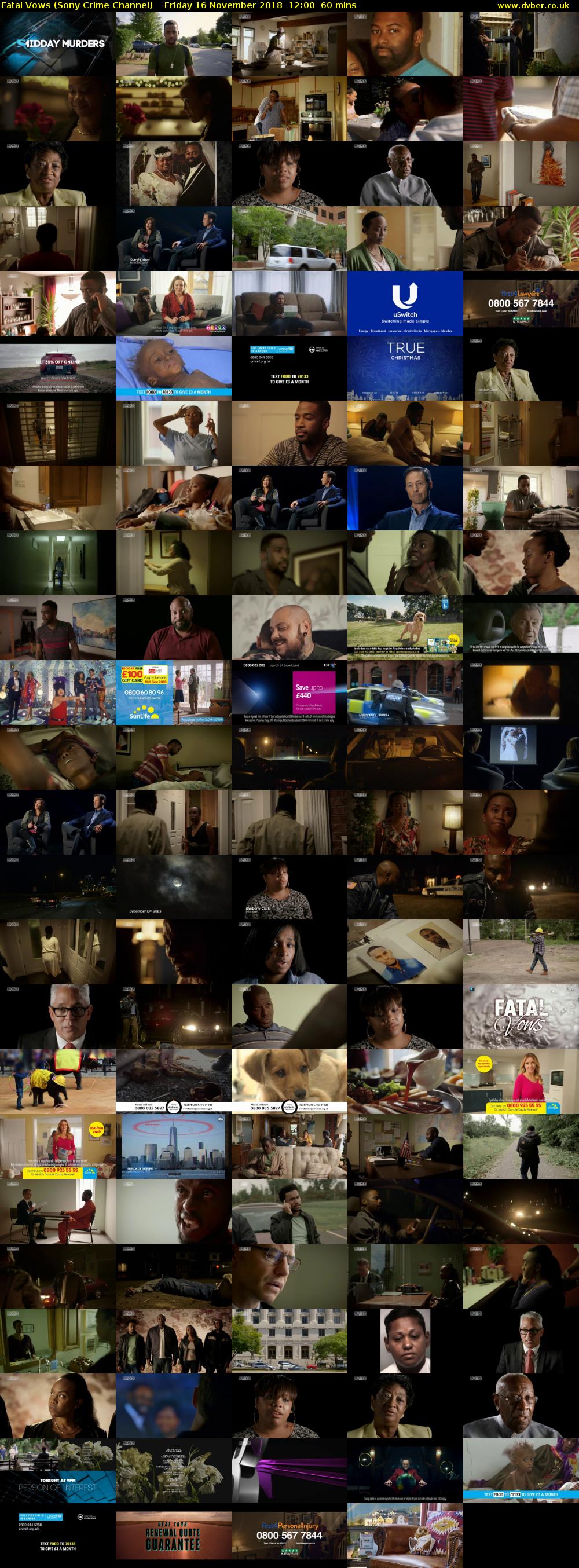 Fatal Vows (Sony Crime Channel) Friday 16 November 2018 12:00 - 13:00