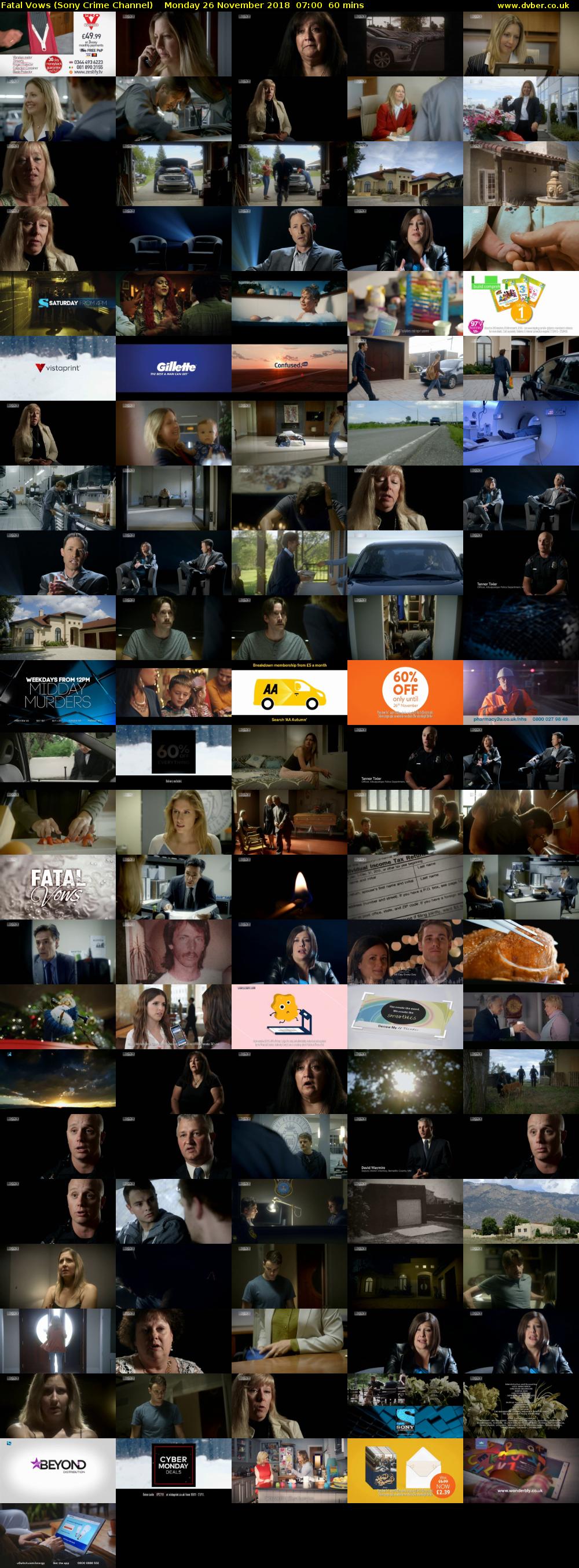 Fatal Vows (Sony Crime Channel) Monday 26 November 2018 07:00 - 08:00