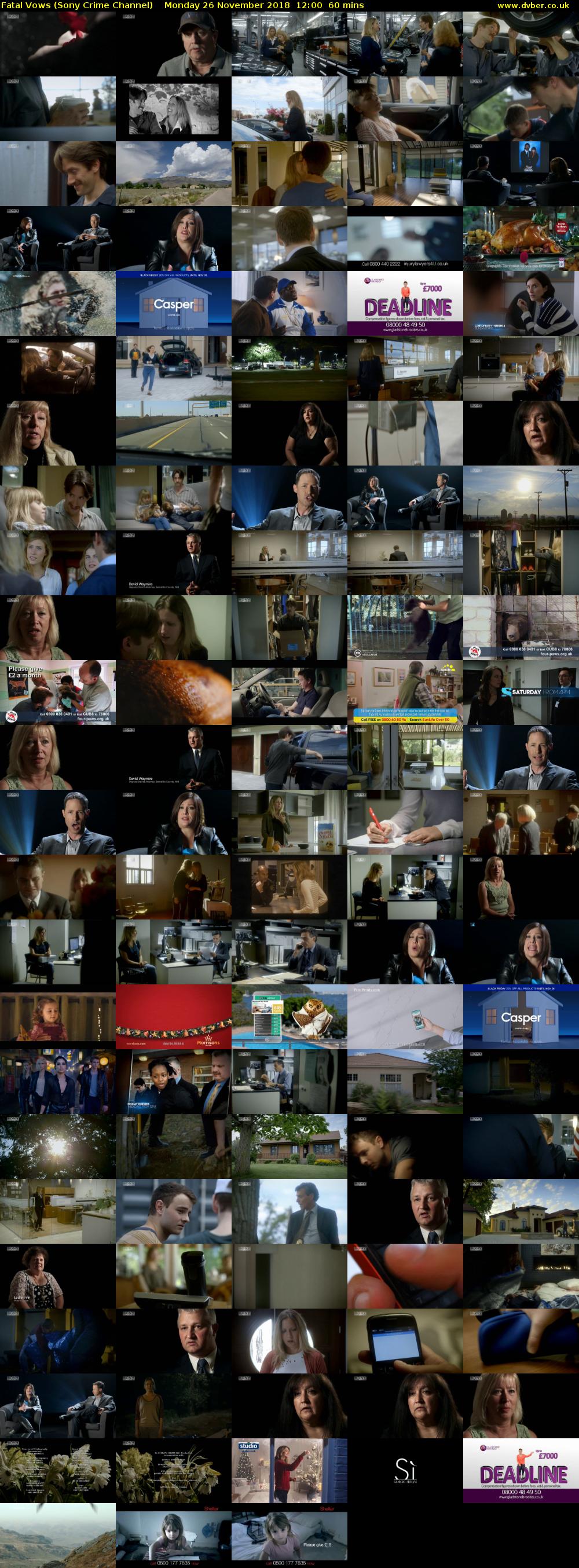 Fatal Vows (Sony Crime Channel) Monday 26 November 2018 12:00 - 13:00