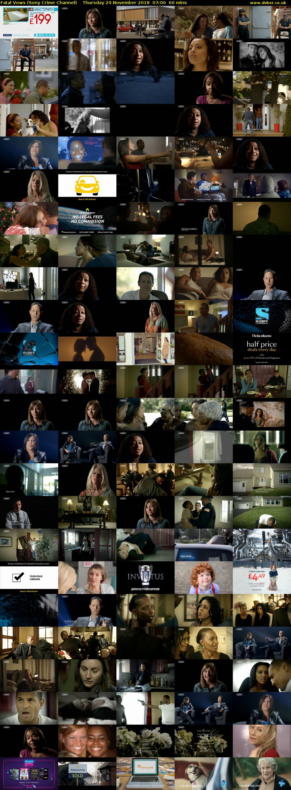 Fatal Vows (Sony Crime Channel) Thursday 29 November 2018 07:00 - 08:00