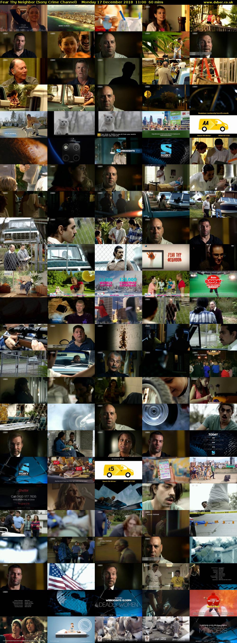 Fear Thy Neighbor (Sony Crime Channel) Monday 17 December 2018 11:00 - 12:00