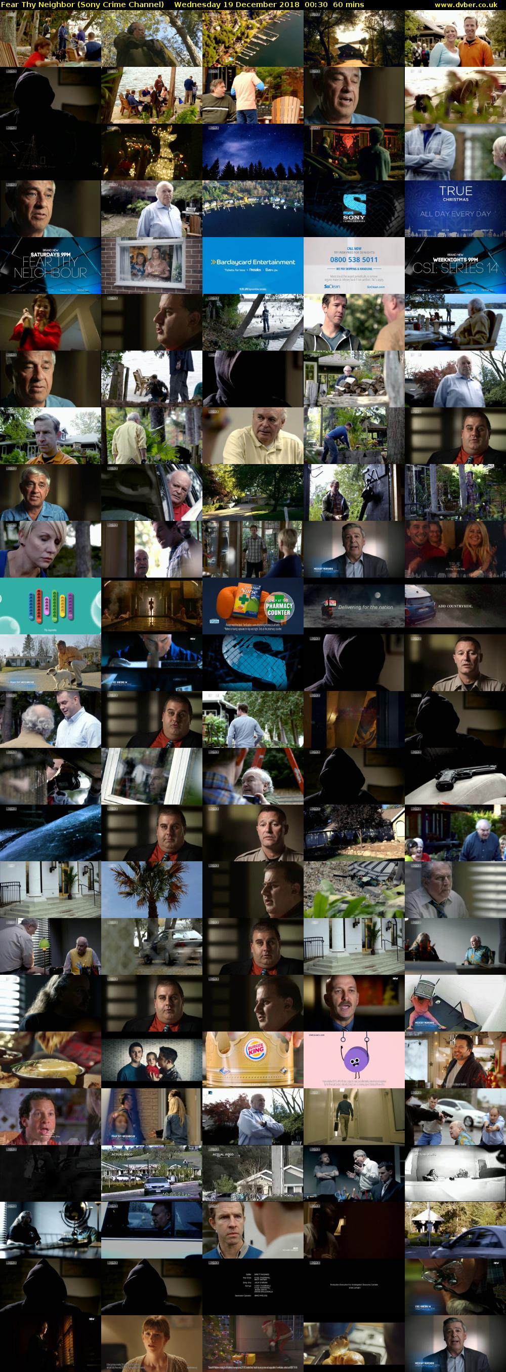 Fear Thy Neighbor (Sony Crime Channel) Wednesday 19 December 2018 00:30 - 01:30
