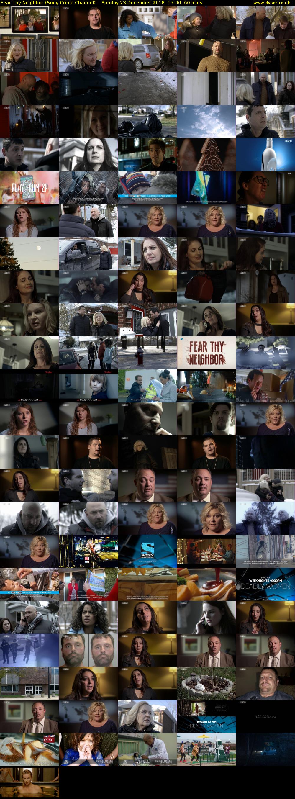 Fear Thy Neighbor (Sony Crime Channel) Sunday 23 December 2018 15:00 - 16:00