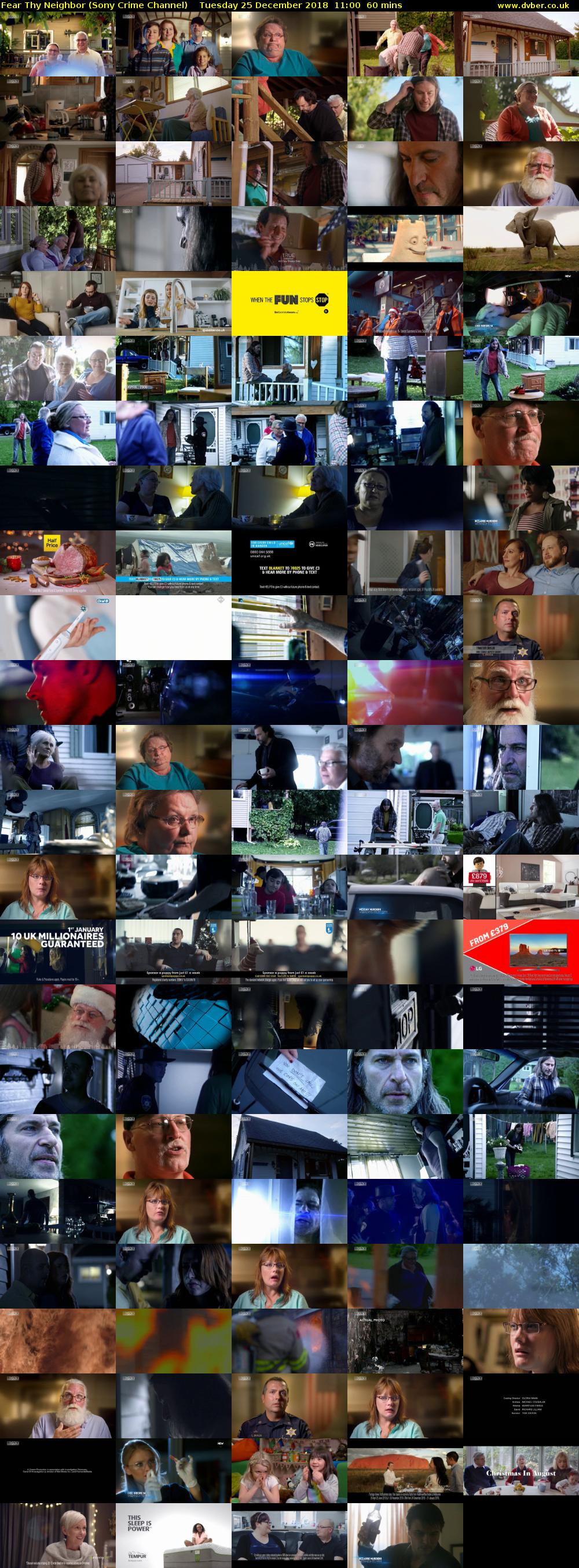 Fear Thy Neighbor (Sony Crime Channel) Tuesday 25 December 2018 11:00 - 12:00