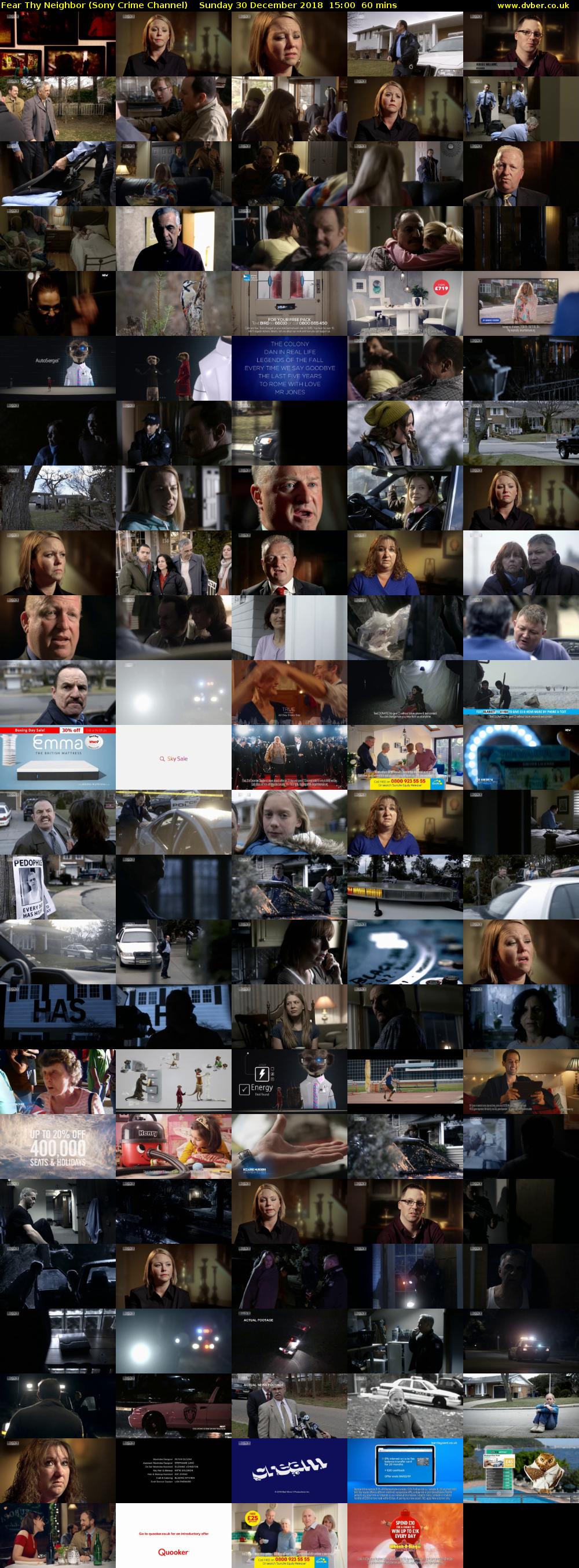 Fear Thy Neighbor (Sony Crime Channel) Sunday 30 December 2018 15:00 - 16:00